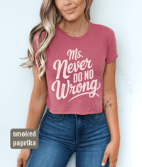 Thumbnail for Ms Never Do No Wrong Wallen Concert Crop Top - Sunlit Funlit | Graphic Tees for Country Concert Addicts