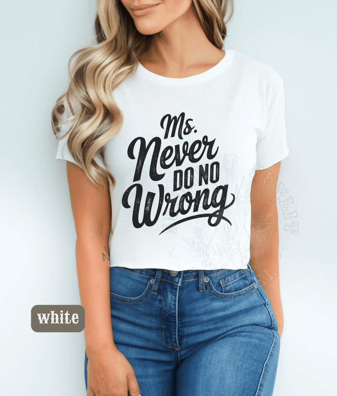 Ms Never Do No Wrong Wallen Concert Crop Top - Sunlit Funlit | Graphic Tees for Country Concert Addicts