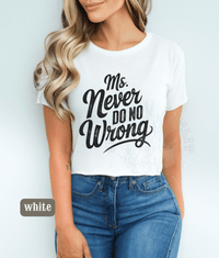 Thumbnail for Ms Never Do No Wrong Wallen Concert Crop Top - Sunlit Funlit | Graphic Tees for Country Concert Addicts