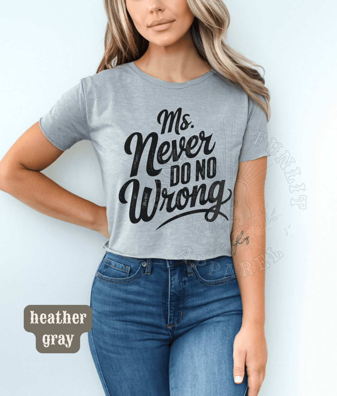 Ms Never Do No Wrong Wallen Concert Crop Top - Sunlit Funlit | Graphic Tees for Country Concert Addicts