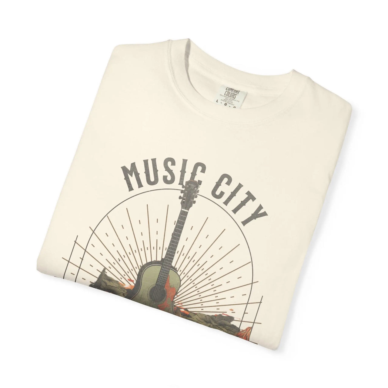 Nashville Music City Floral Comfort Colors Tee - Sunlit Funlit Country Music Tees