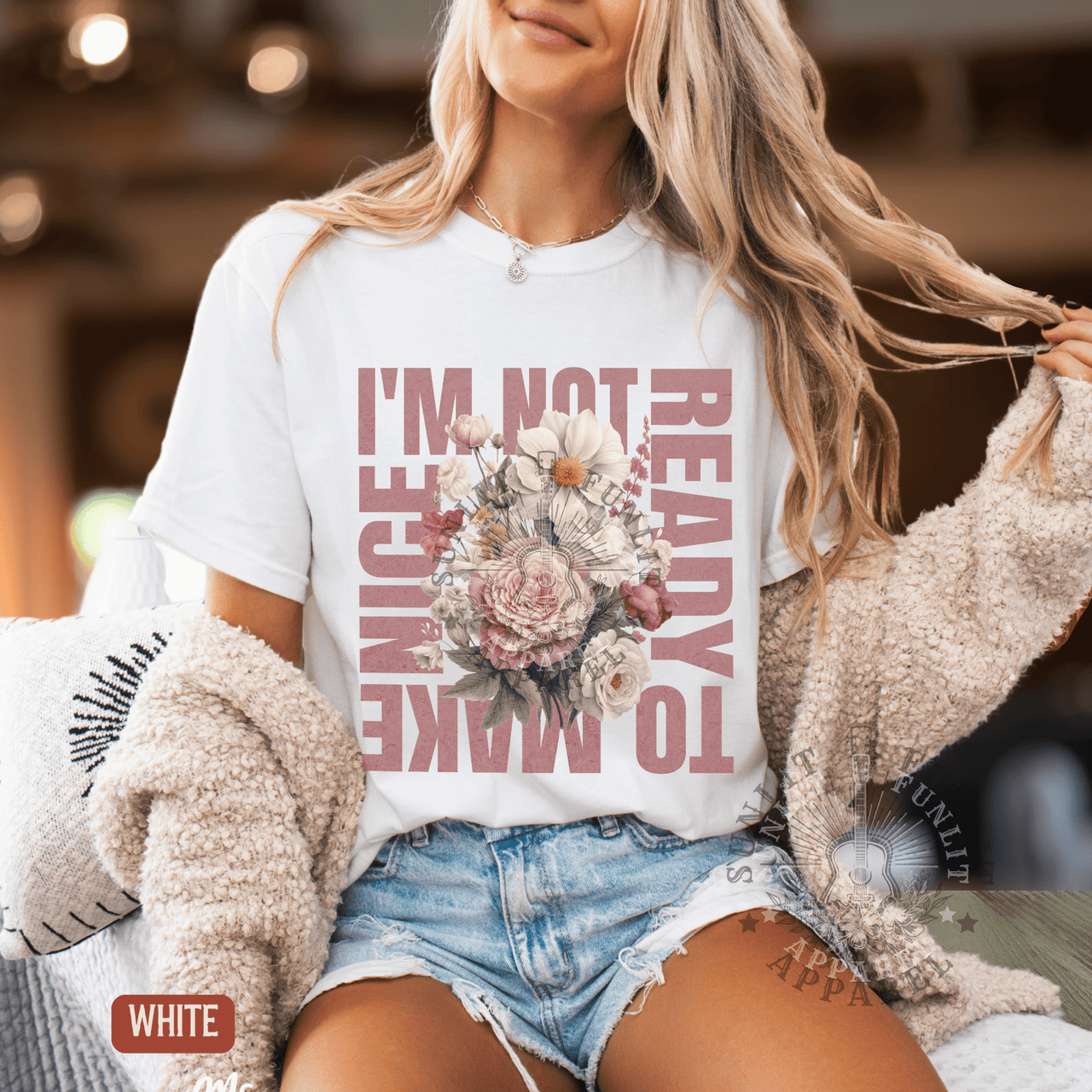 Not Ready to Make Nice Country Fan Tee - Sunlit Funlit | Graphic Tees for Country Concert Addicts