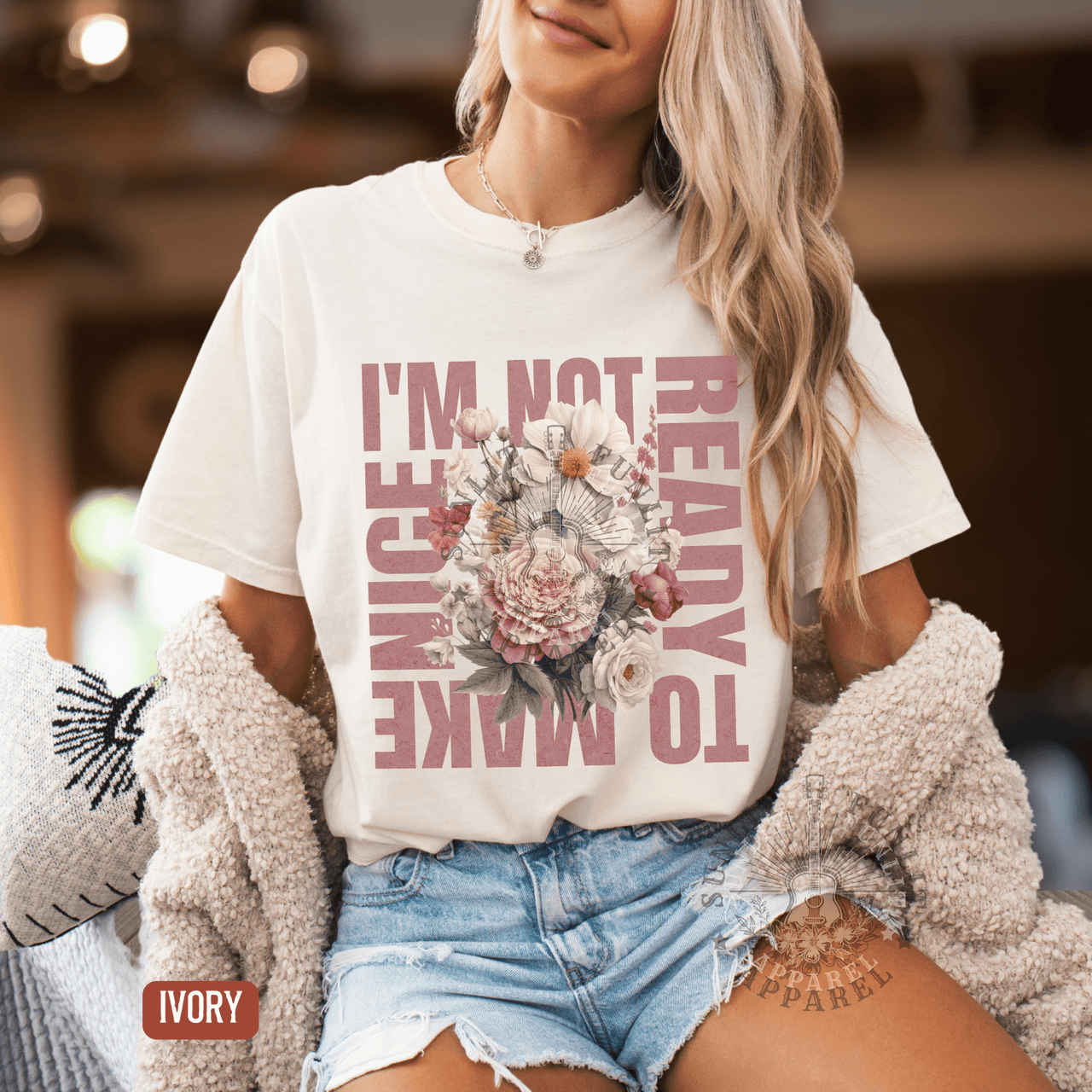 Not Ready to Make Nice Country Fan Tee - Sunlit Funlit | Graphic Tees for Country Concert Addicts
