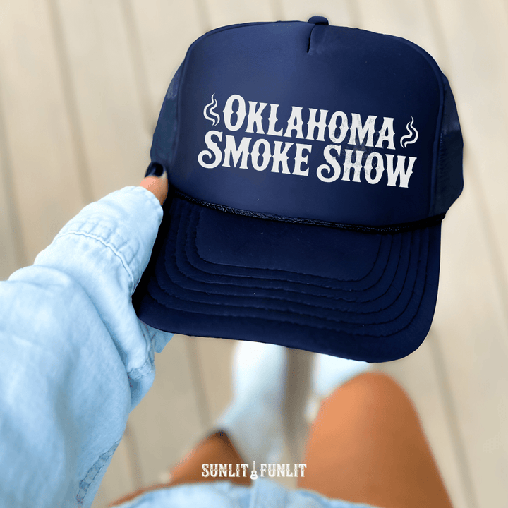 OK Smoke Show Country Trucker Hat - Sunlit Funlit | Graphic Tees for Country Concert Addicts