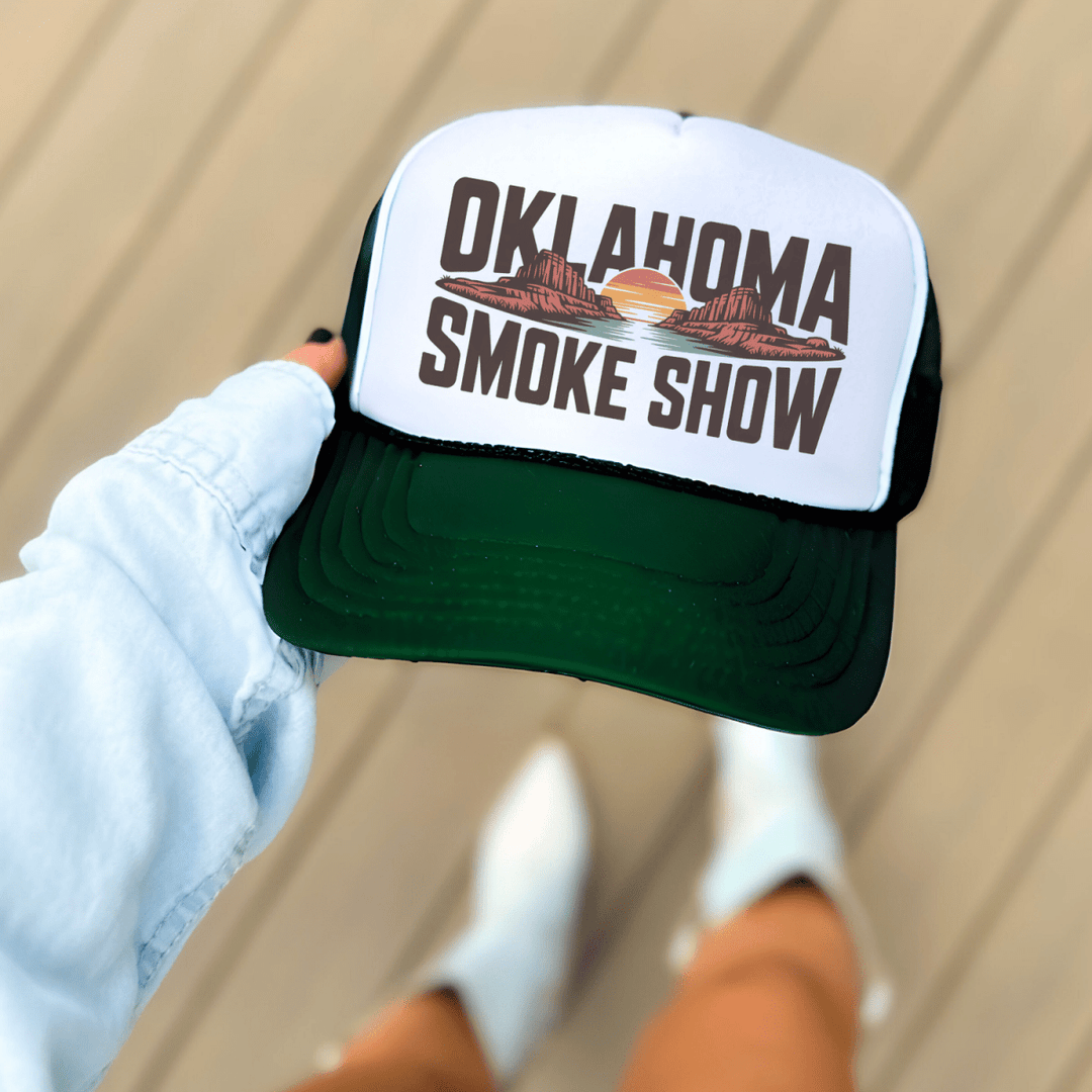 OK Smoke Show Landscape Trucker Hat - Sunlit Funlit | Graphic Tees for Country Concert Addicts