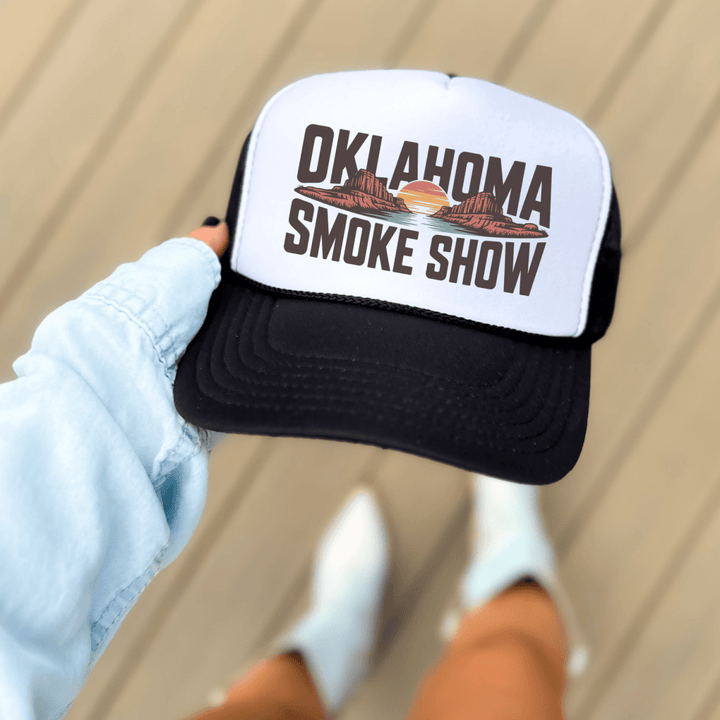 OK Smoke Show Landscape Trucker Hat - Sunlit Funlit | Graphic Tees for Country Concert Addicts