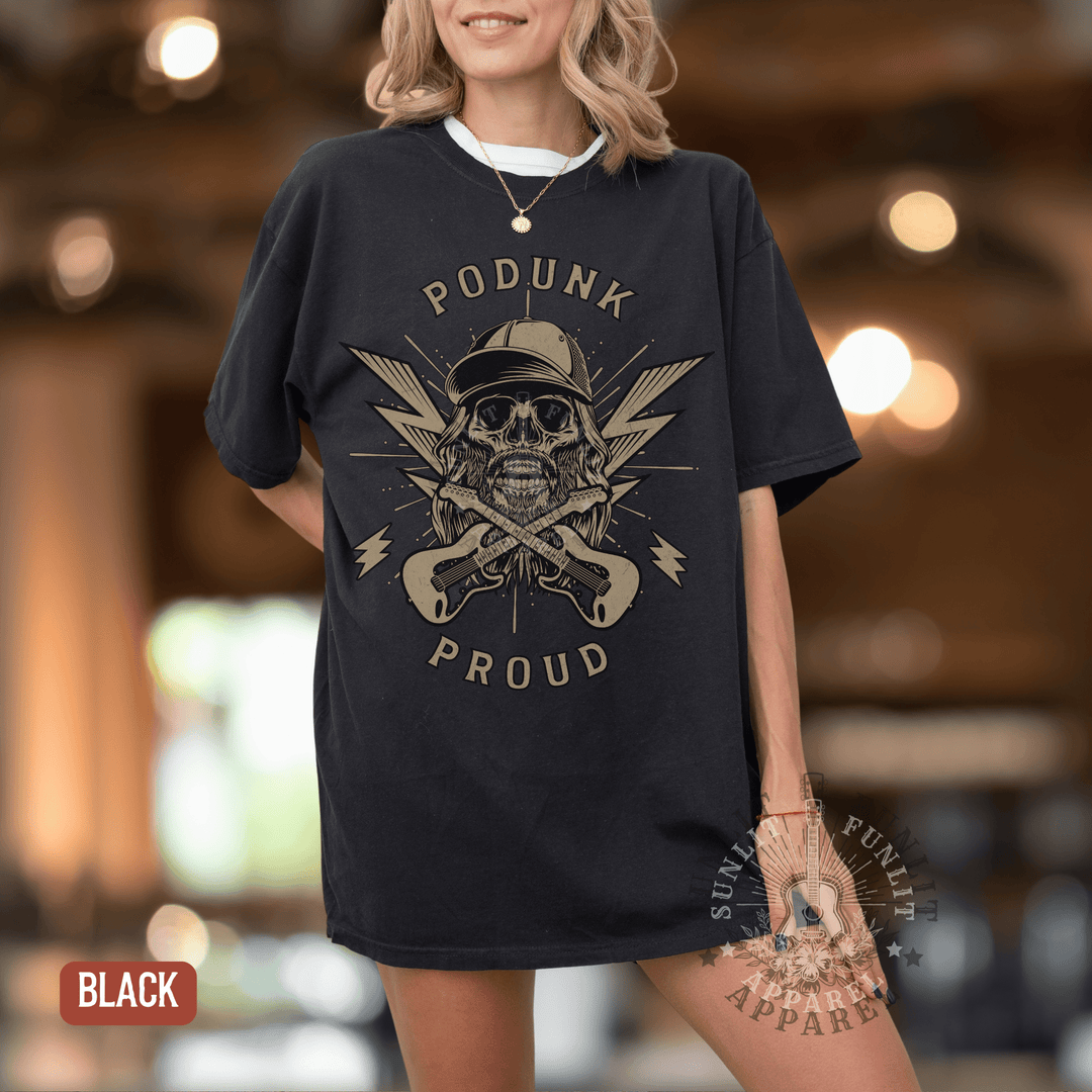 Podunk Proud Country Fan Tee - Sunlit Funlit | Graphic Tees for Country Concert Addicts