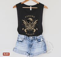 Thumbnail for Podunk Proud Muscle Tank - Hardy Concert Tank Top - Sunlit Funlit | Graphic Tees for Country Concert Addicts