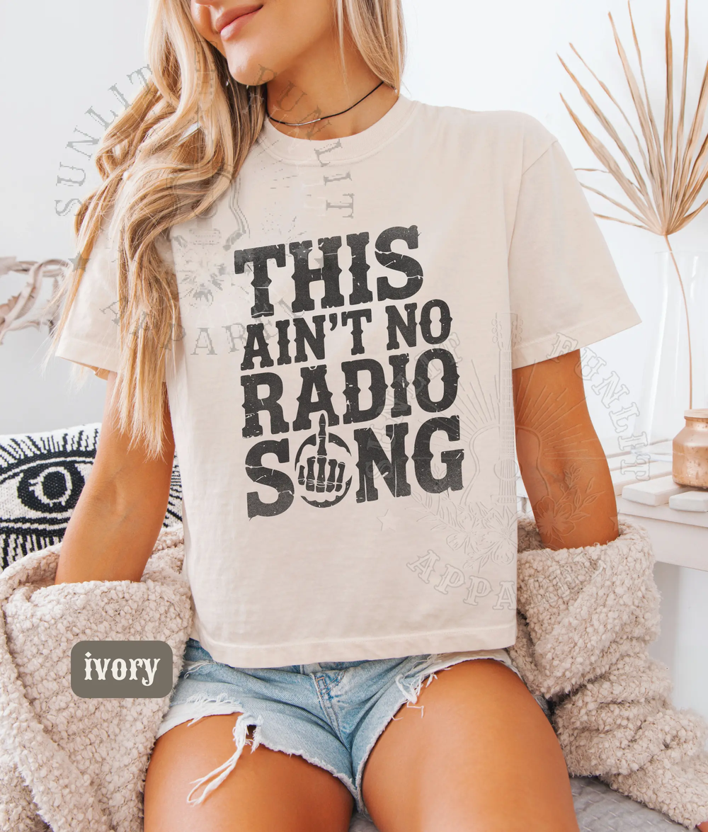 Radio Song Comfort Colors Boxy Cropped Tee 