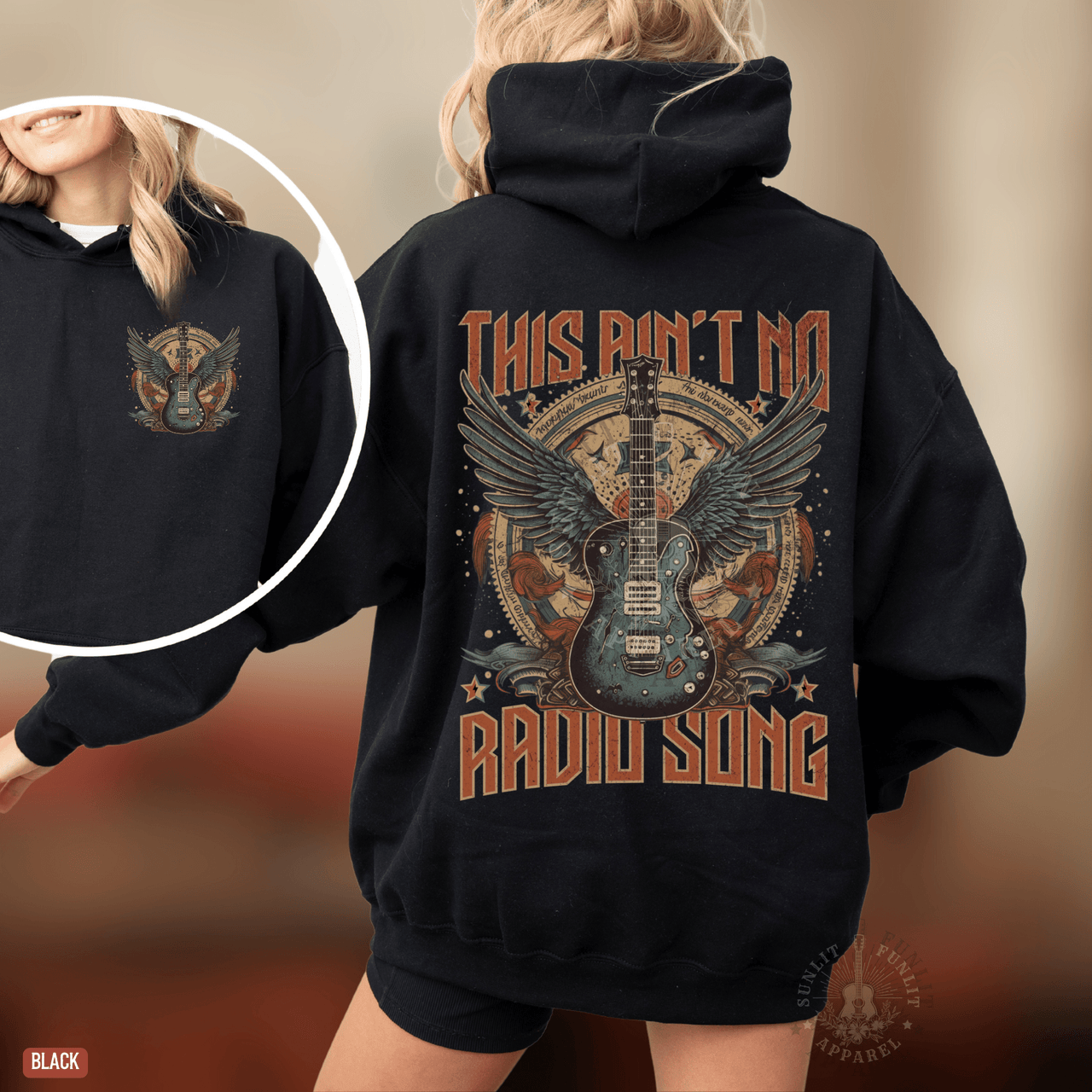 Radio Song Country Concert Hoodie - Sunlit Funlit | Graphic Tees for Country Concert Addicts