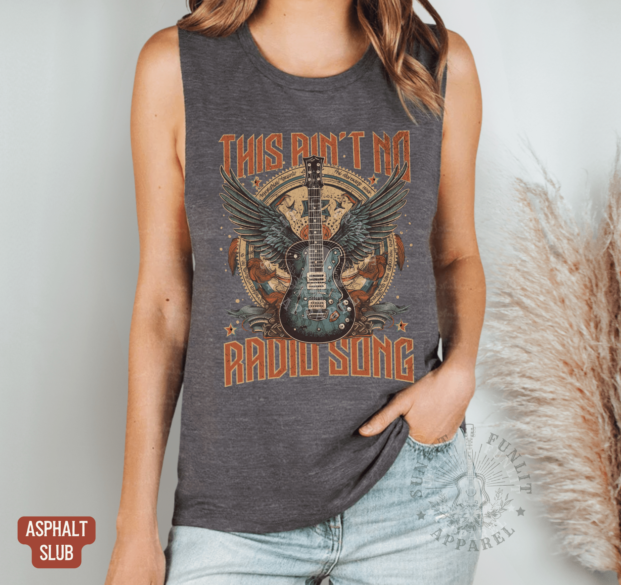Radio Song Muscle Tank - Hardy Concert Tank Top - Sunlit Funlit | Graphic Tees for Country Concert Addicts