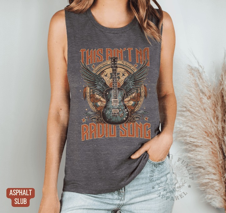 Radio Song Muscle Tank - Hardy Concert Tank Top - Sunlit Funlit | Graphic Tees for Country Concert Addicts