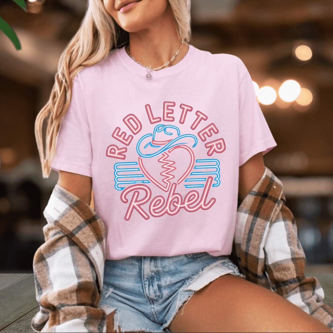 Red Letter Rebel Country Concert Shirt - Sunlit Funlit