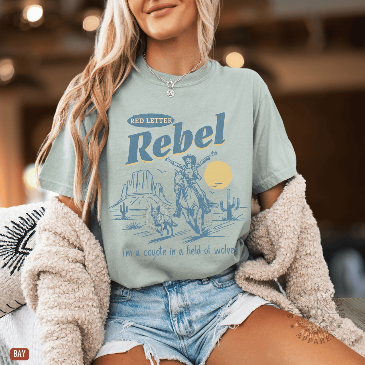 Red Letter Rebel Desert Comfort Colors Tee - Sunlit Funlit | Graphic Tees for Country Concert Addicts