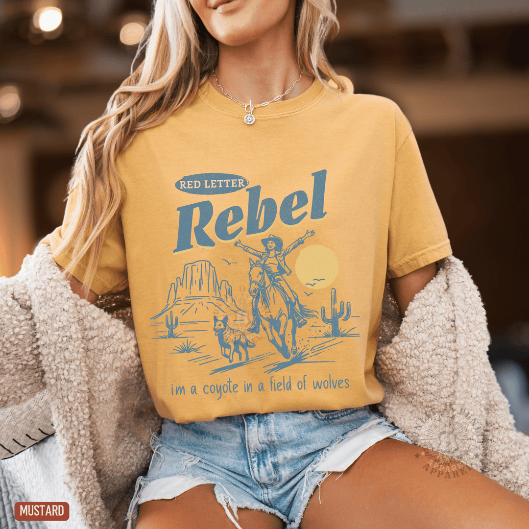 Red Letter Rebel Desert Comfort Colors Tee - Sunlit Funlit | Graphic Tees for Country Concert Addicts