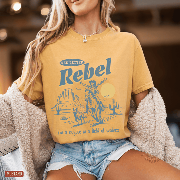 Red Letter Rebel Desert Comfort Colors Tee - Sunlit Funlit | Graphic Tees for Country Concert Addicts