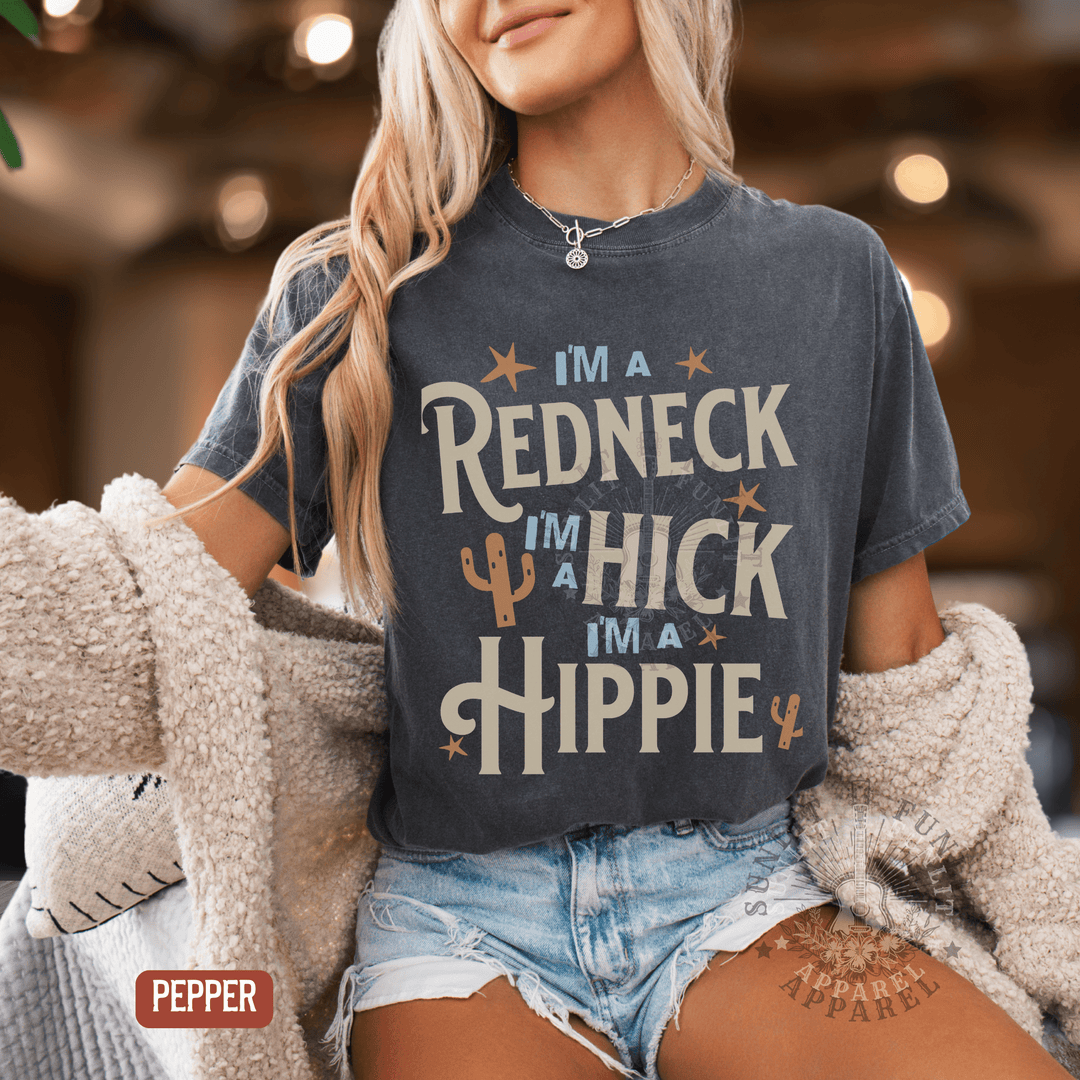 Redneck Hick Hippie Country Concert Tee - Sunlit Funlit | Graphic Tees for Country Concert Addicts