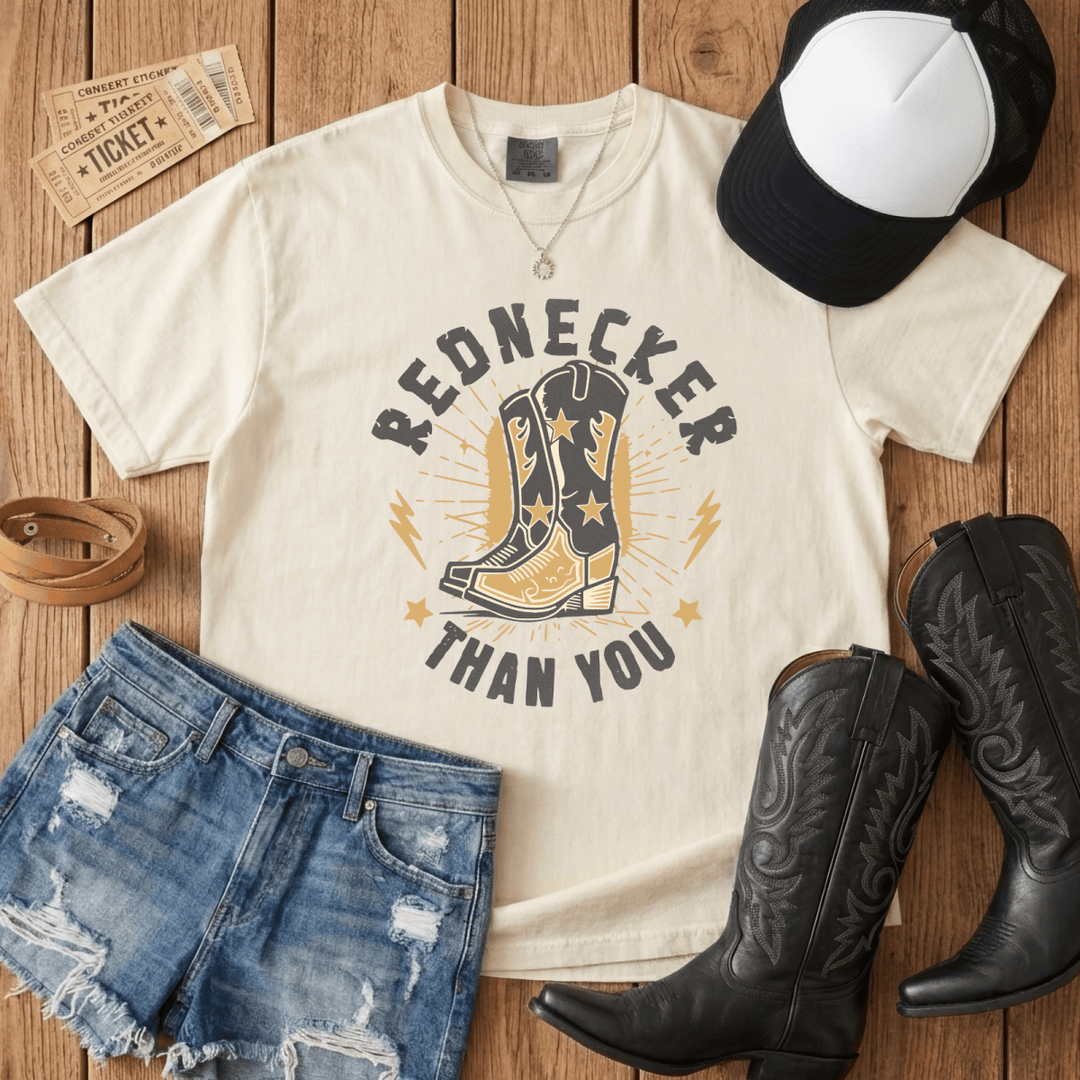 Rednecker Than You Concert Tee - Sunlit Funlit Country Concert Tees