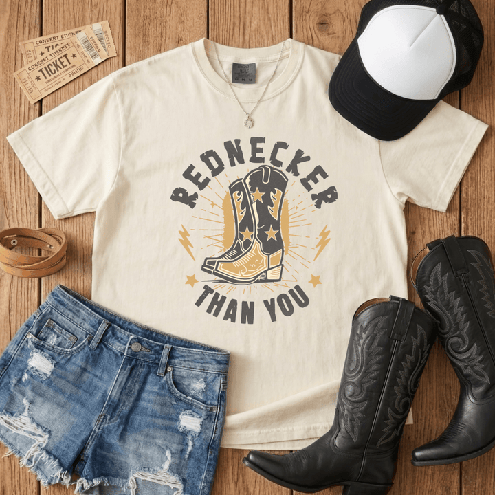 Rednecker Than You Concert Tee - Sunlit Funlit Country Concert Tees