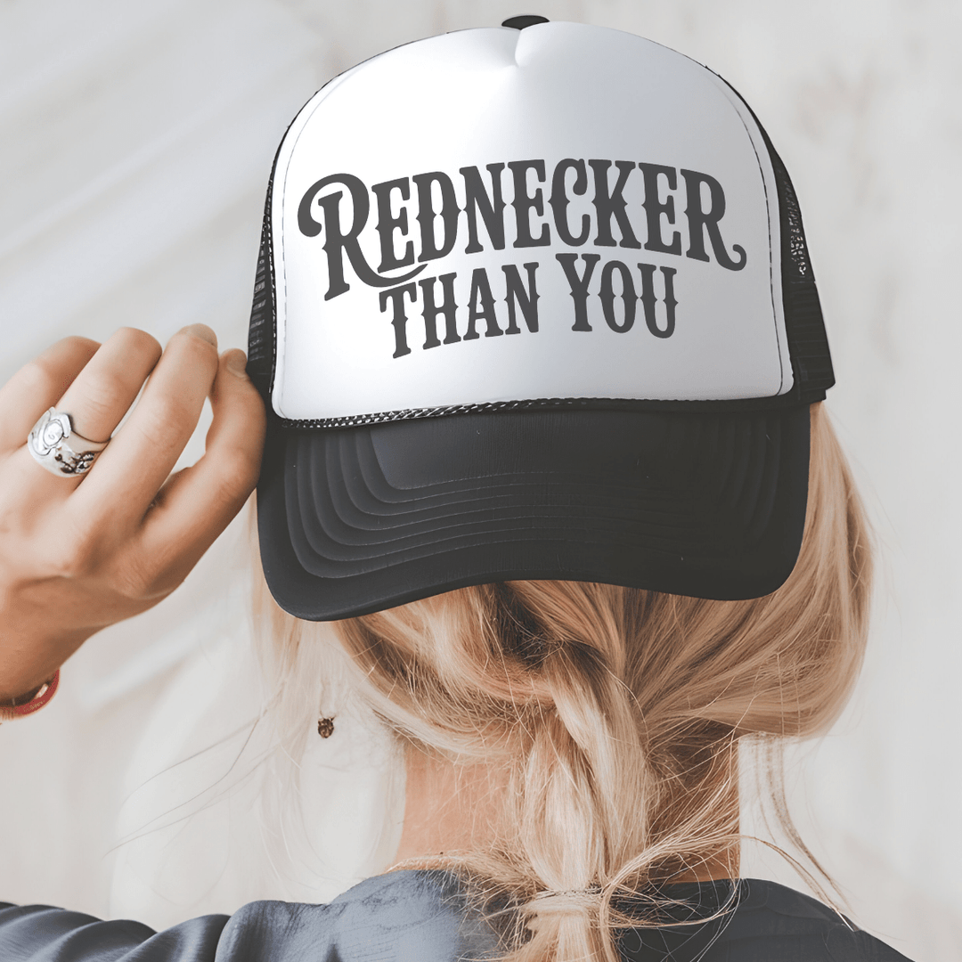 Rednecker Than You Hardy Fan Trucker Hat - Sunlit Funlit Country Concert Tees