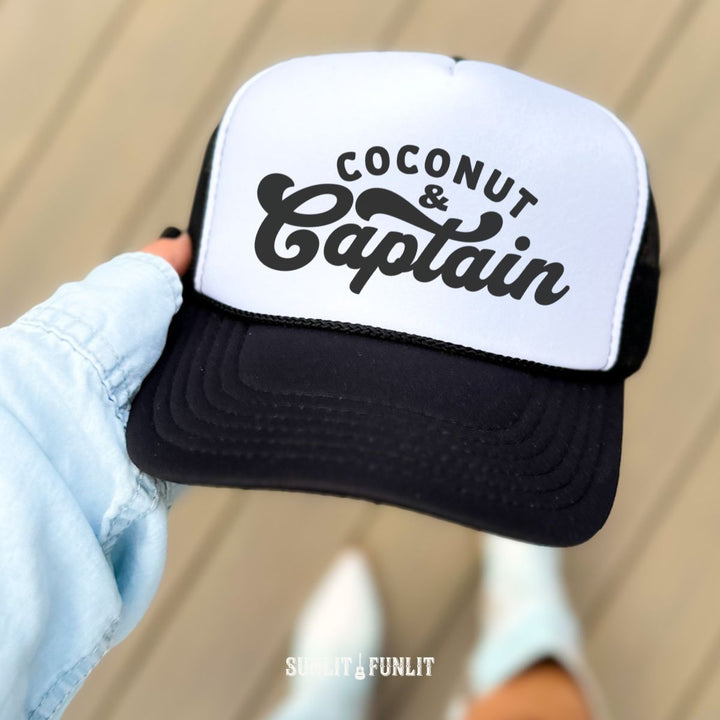 Retro Coconut & Captain Trucker Hat - Sunlit Funlit