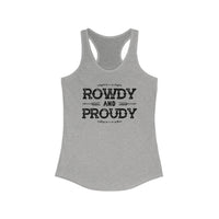 Thumbnail for Rowdy & Proudy Country Racerback Tank - Sunlit Funlit Country Music Tees