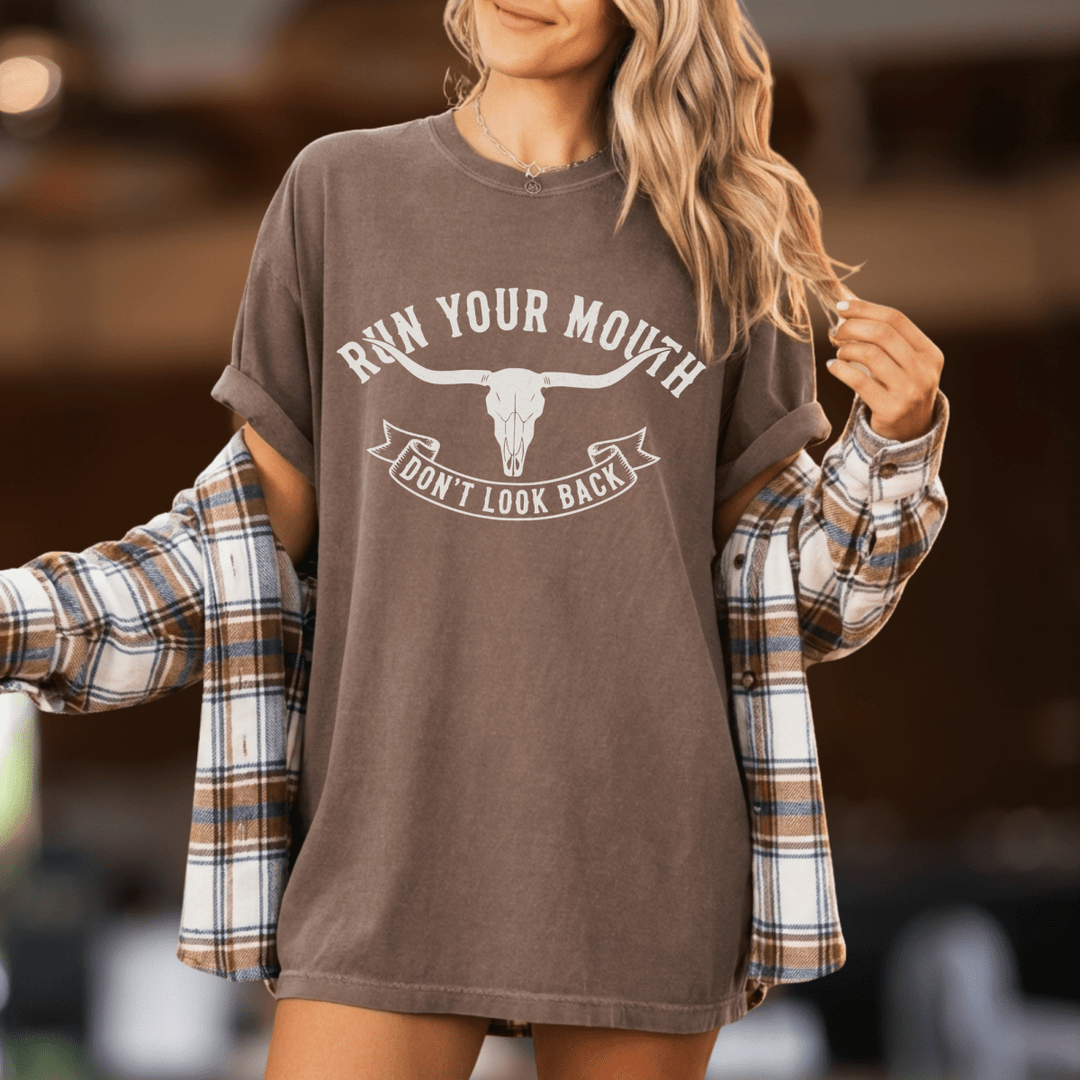 Run Your Mouth Country Concert Shirt - Sunlit Funlit | Graphic Tees for Country Concert Addicts