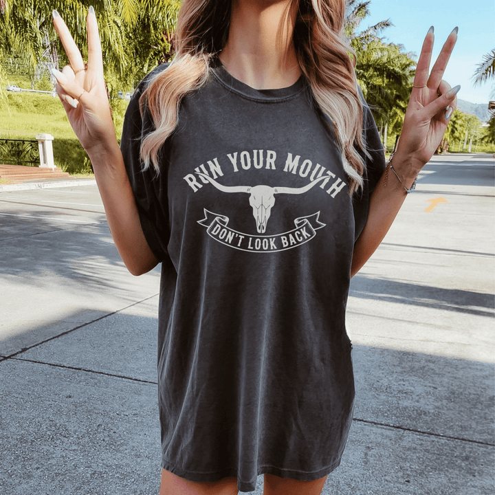 Run Your Mouth Country Concert Shirt - Sunlit Funlit | Graphic Tees for Country Concert Addicts