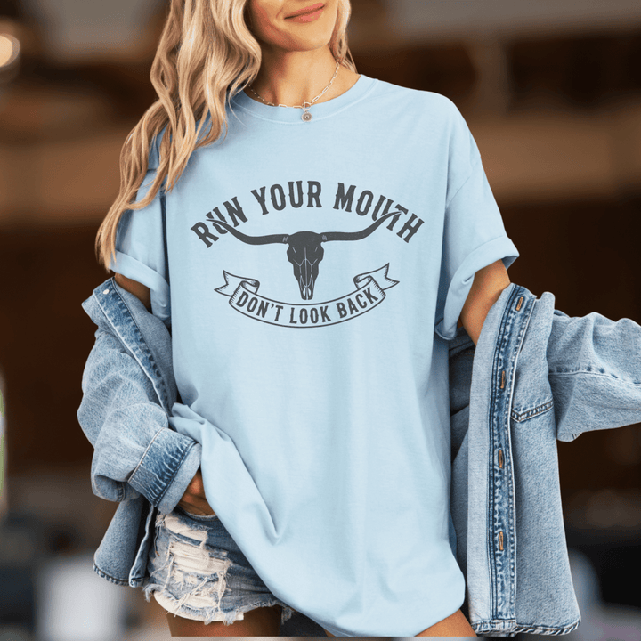 Run Your Mouth Country Concert Shirt - Sunlit Funlit | Graphic Tees for Country Concert Addicts