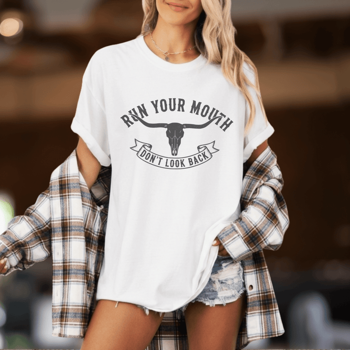 Run Your Mouth Country Concert Shirt - Sunlit Funlit | Graphic Tees for Country Concert Addicts