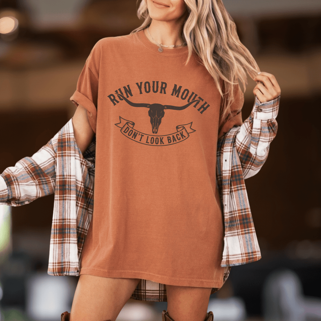 Run Your Mouth Country Concert Shirt - Sunlit Funlit | Graphic Tees for Country Concert Addicts