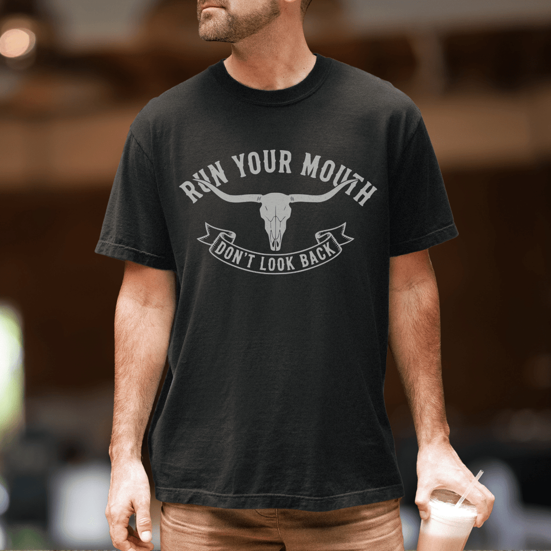 Run Your Mouth Country Concert Shirt for Men - Sunlit Funlit | Graphic Tees for Country Concert Addicts