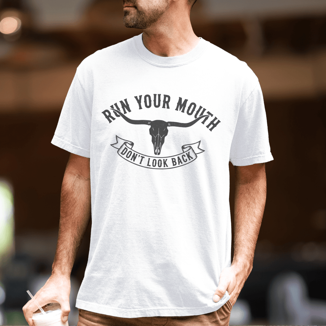 Run Your Mouth Country Concert Shirt for Men - Sunlit Funlit | Graphic Tees for Country Concert Addicts