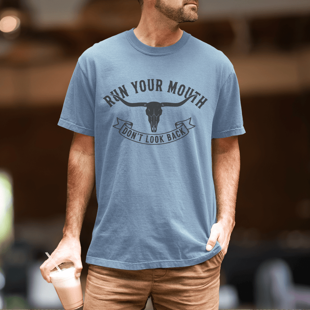 Run Your Mouth Country Concert Shirt for Men - Sunlit Funlit | Graphic Tees for Country Concert Addicts