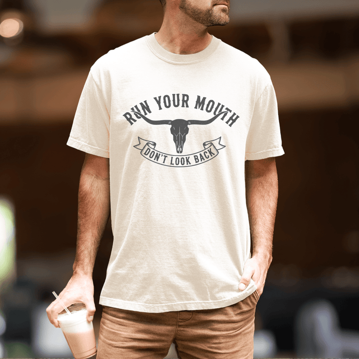 Run Your Mouth Country Concert Shirt for Men - Sunlit Funlit | Graphic Tees for Country Concert Addicts