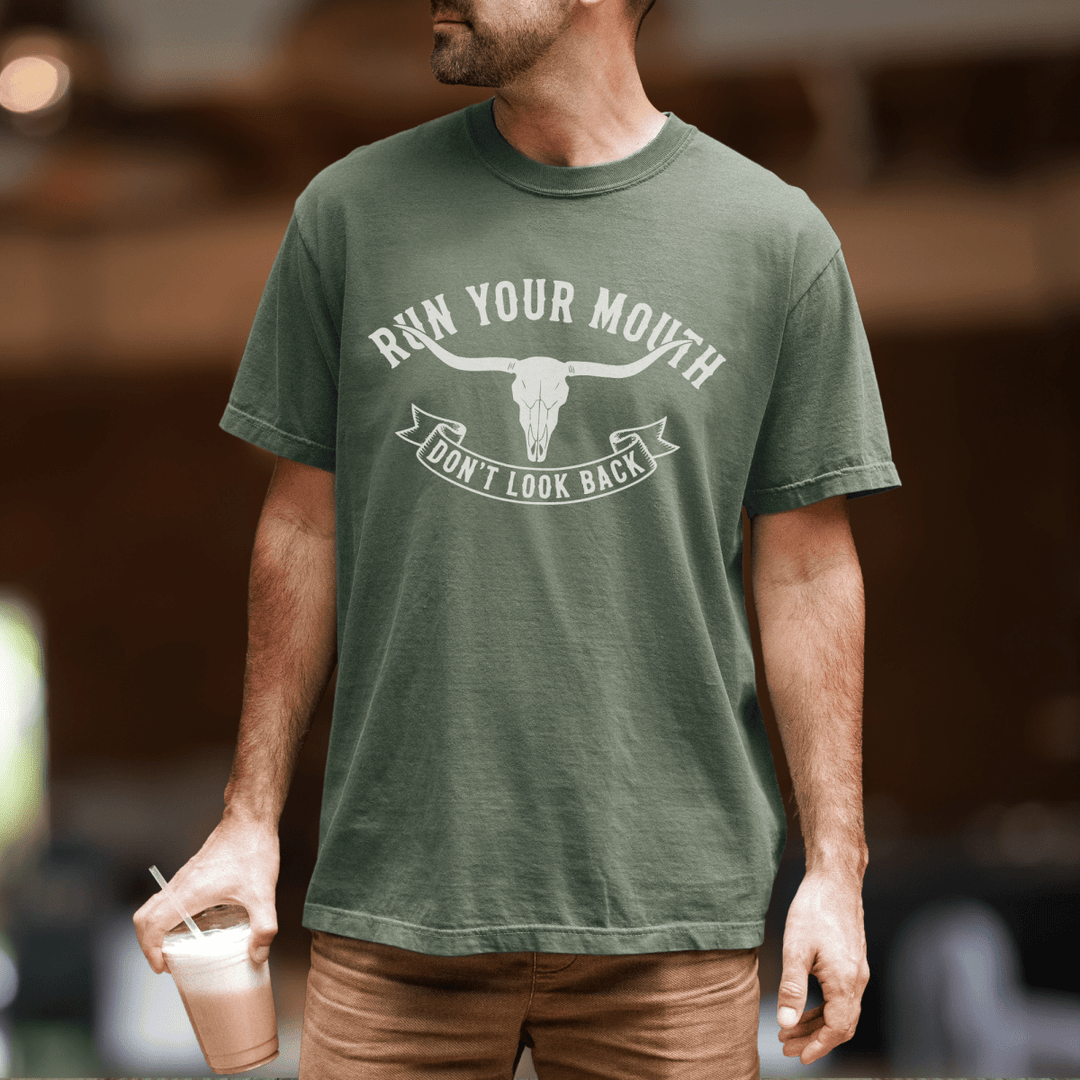 Run Your Mouth Country Concert Shirt for Men - Sunlit Funlit | Graphic Tees for Country Concert Addicts