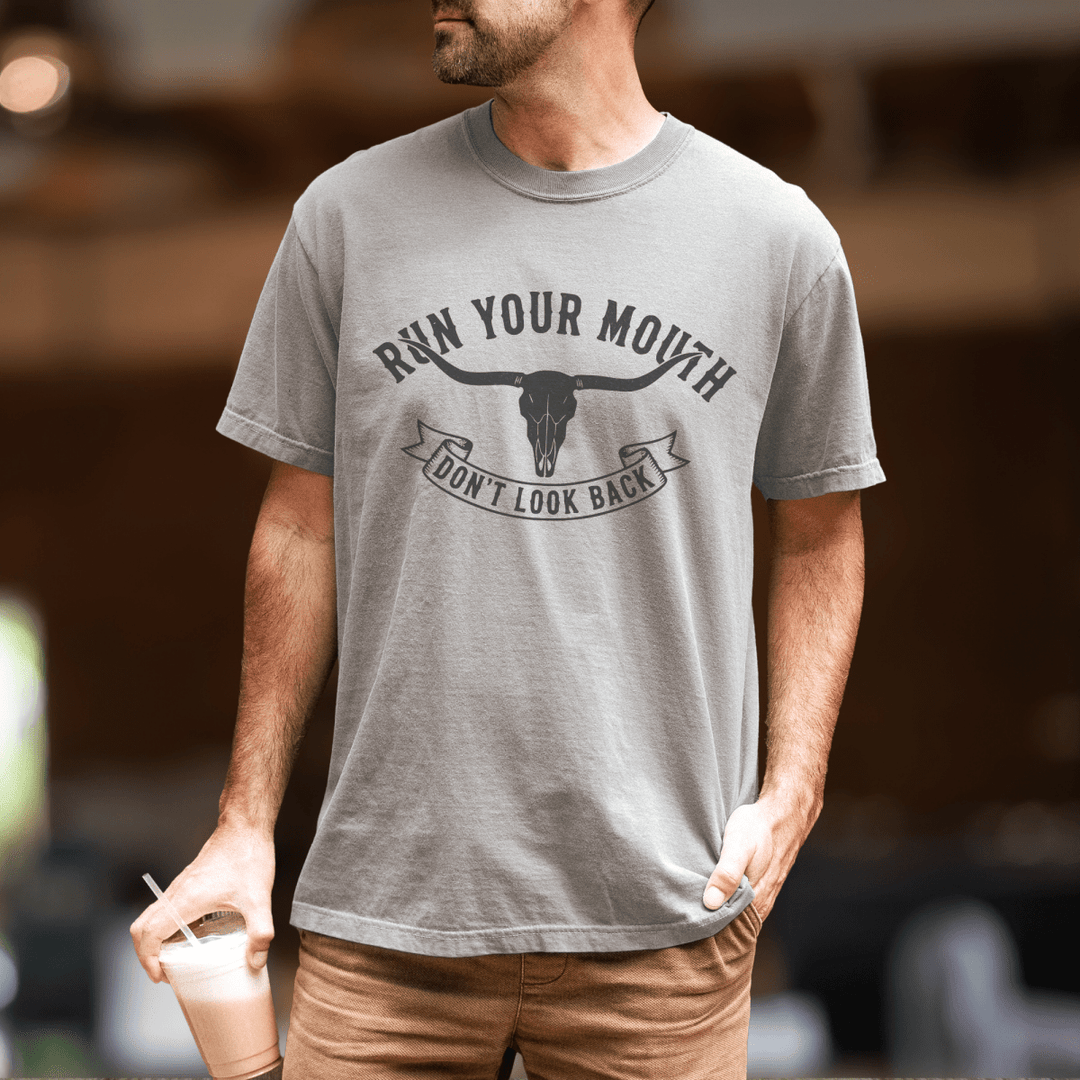 Run Your Mouth Country Concert Shirt for Men - Sunlit Funlit | Graphic Tees for Country Concert Addicts