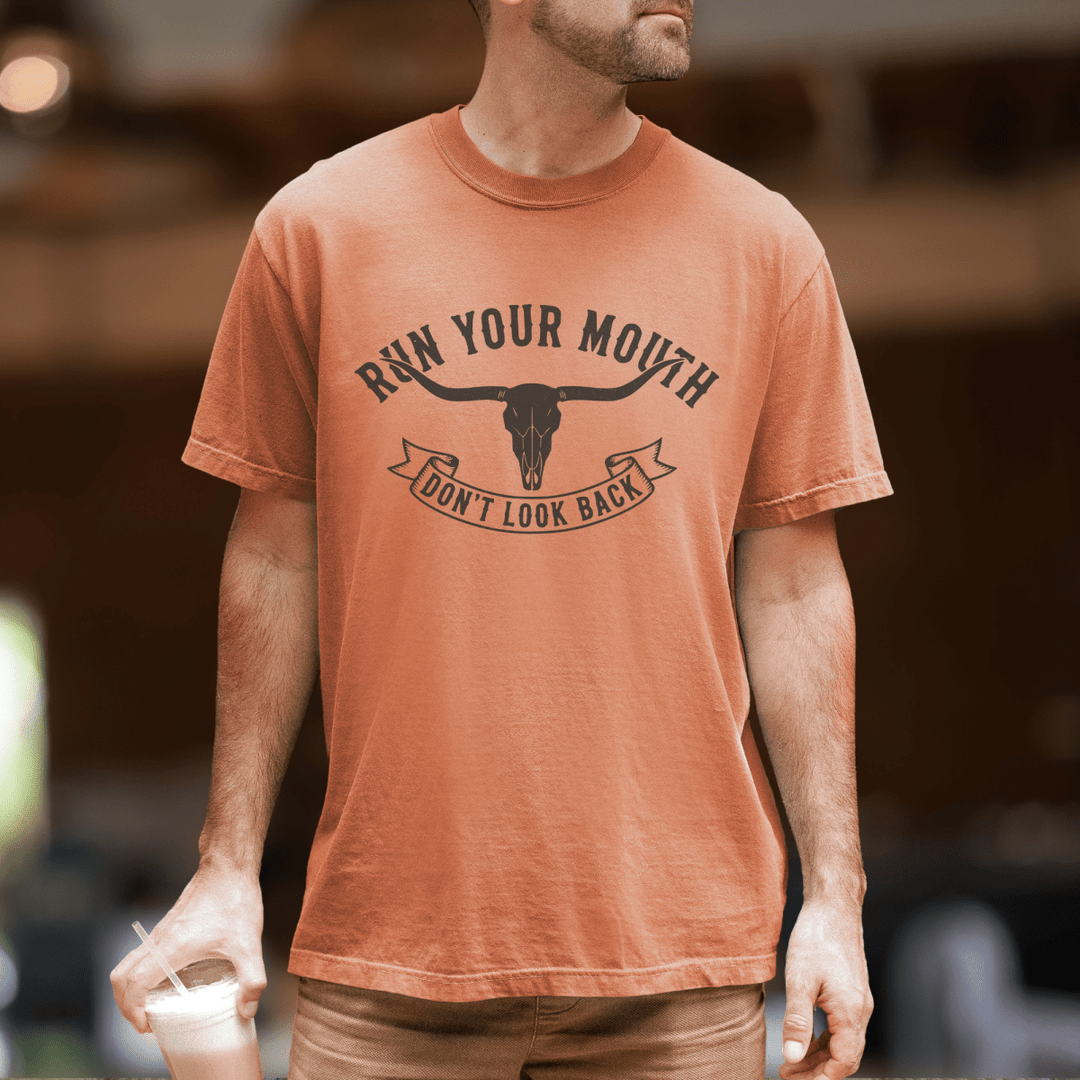 Run Your Mouth Country Concert Shirt for Men - Sunlit Funlit | Graphic Tees for Country Concert Addicts
