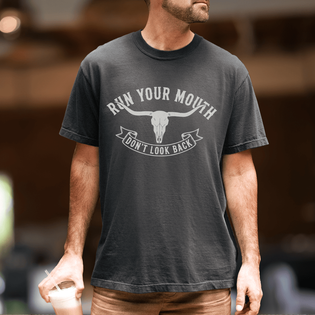 Run Your Mouth Country Concert Shirt for Men - Sunlit Funlit | Graphic Tees for Country Concert Addicts