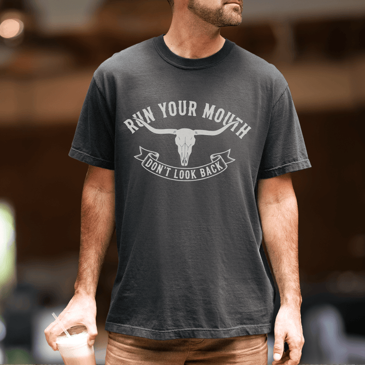 Run Your Mouth Country Concert Shirt for Men - Sunlit Funlit | Graphic Tees for Country Concert Addicts