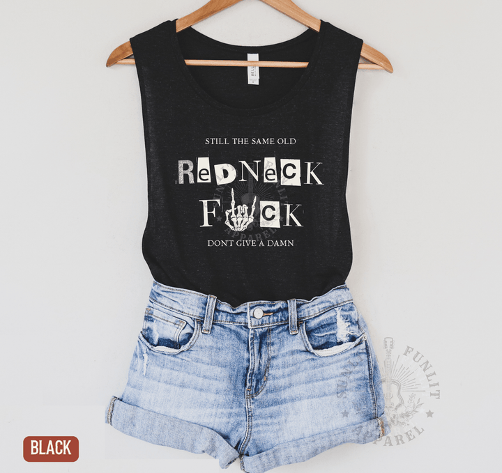 Same Old Redneck Muscle Tank – Hardy Concert Tank - Sunlit Funlit | Graphic Tees for Country Concert Addicts