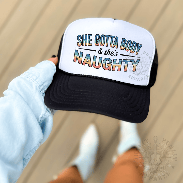She Gotta Body Country Trucker Hat - Sunlit Funlit | Graphic Tees for Country Concert Addicts