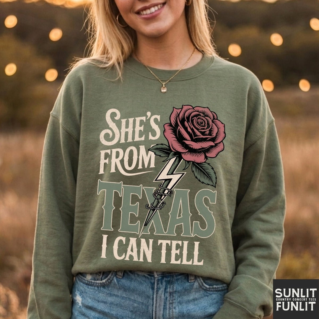 She's From Texas Rose Sweatshirt