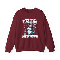 Thumbnail for Snowman F*cking Meltdown NSFW Funny Christmas Sweater - Sunlit Funlit Country Music Tees
