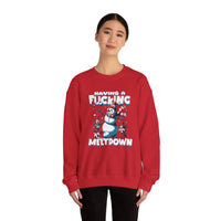 Thumbnail for Snowman F*cking Meltdown NSFW Funny Christmas Sweater - Sunlit Funlit Country Music Tees