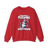 Thumbnail for Snowman F*cking Meltdown NSFW Funny Christmas Sweater - Sunlit Funlit Country Music Tees