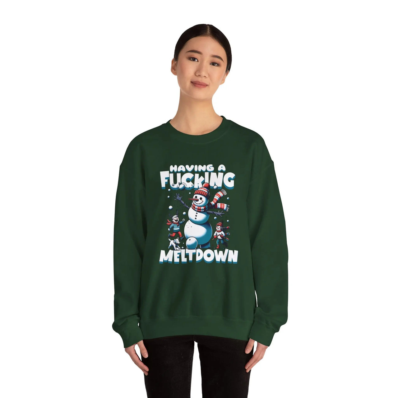 Snowman F*cking Meltdown NSFW Funny Christmas Sweater - Sunlit Funlit Country Music Tees