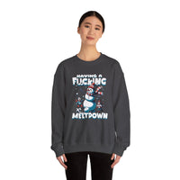 Thumbnail for Snowman F*cking Meltdown NSFW Funny Christmas Sweater - Sunlit Funlit Country Music Tees