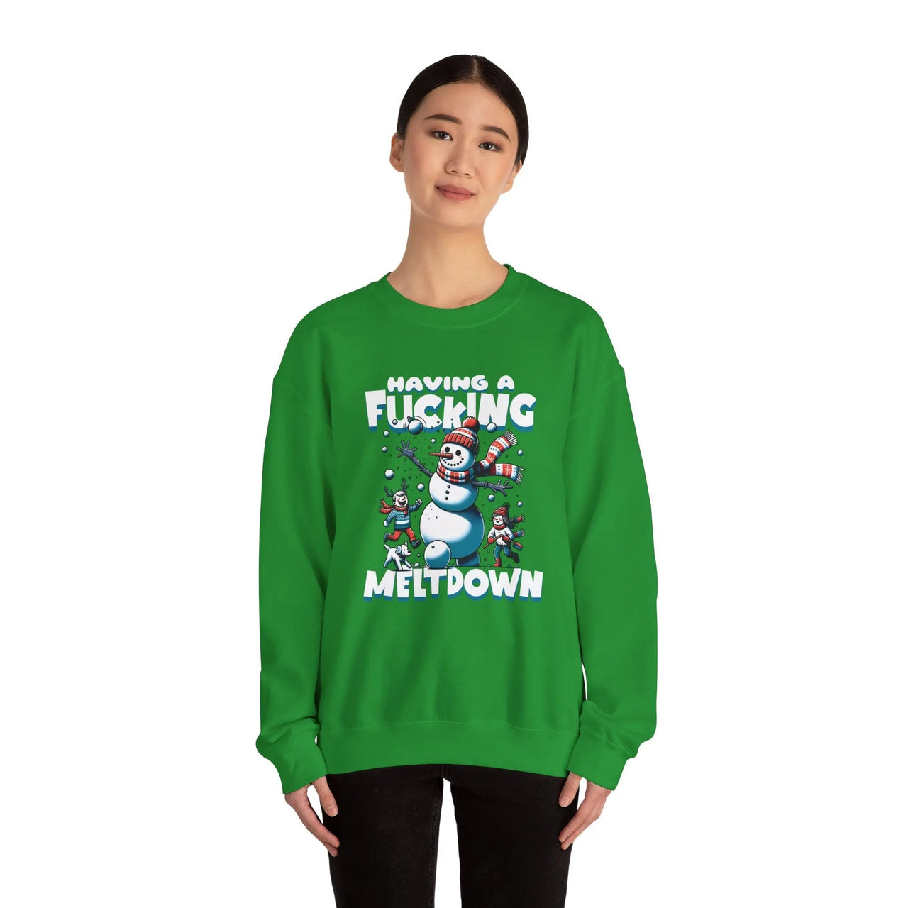 Snowman F*cking Meltdown NSFW Funny Christmas Sweater - Sunlit Funlit Country Music Tees