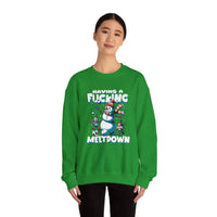 Thumbnail for Snowman F*cking Meltdown NSFW Funny Christmas Sweater - Sunlit Funlit Country Music Tees